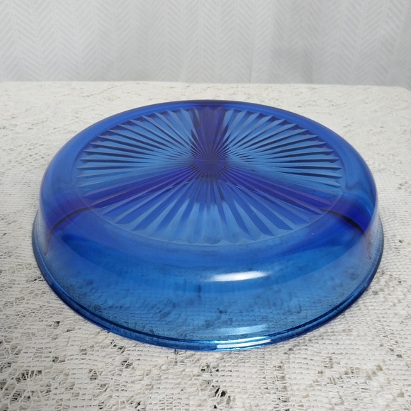 Vintage Mid 1900s Jeannette Cobalt Blue Divided Relish Plate Serving Dish - Picture 3 of 4